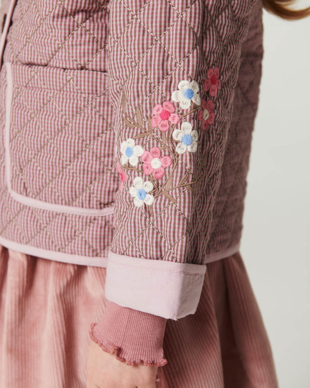 Ternet Quiltjakke m. Broderi - Winter Rose Check Comb.