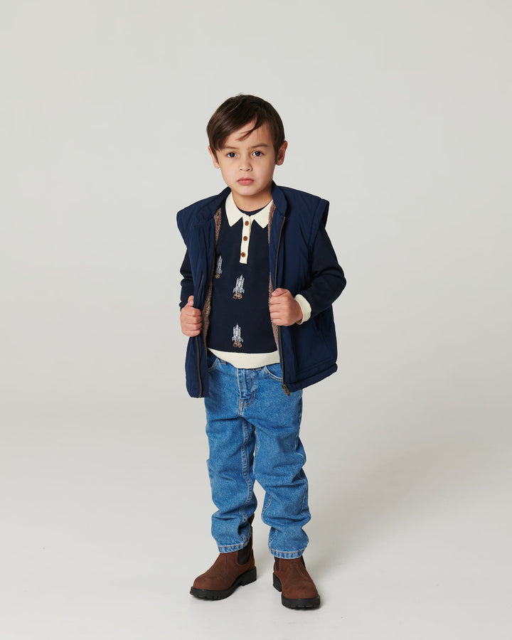 ØKOLOGISKE JUNIOR JEANS - NORMAL PASFORM - INDIGO BLUE WASHED