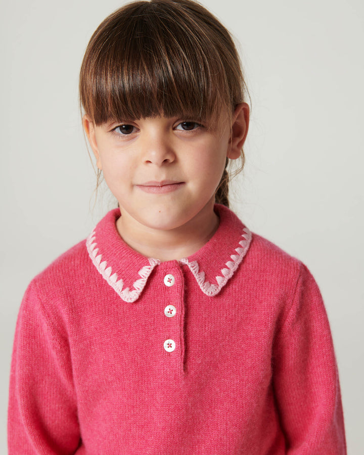 Bluse m. Krave & Deco Detaje - Fuschsia Comb.
