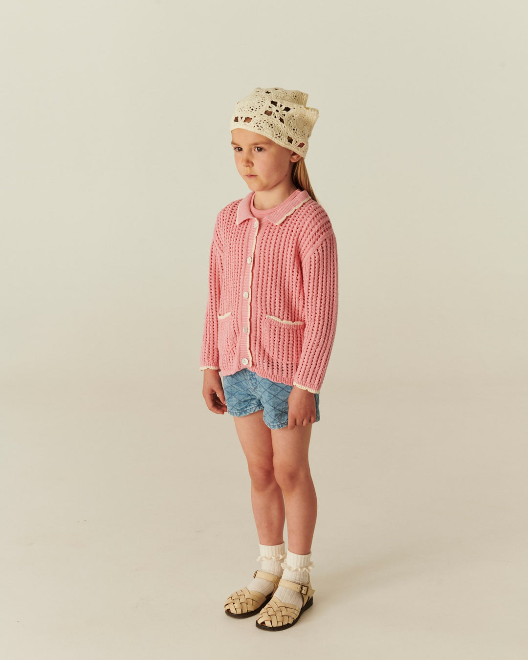 økologisk Denim Quilted Shorts - Washed Blue Quilt