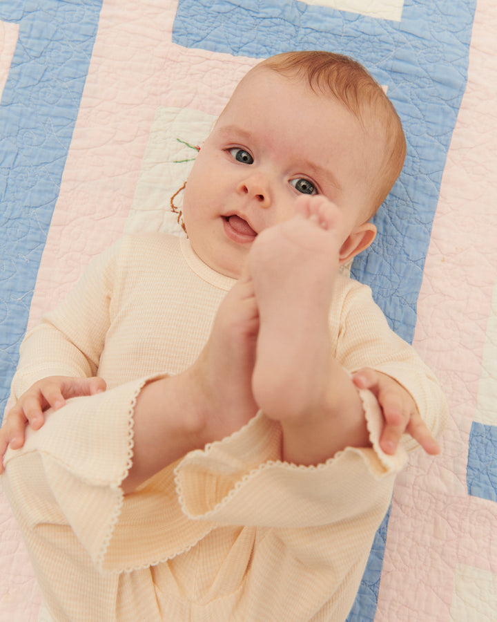 STRIBET MODAL TROMPET BUKS - DUSTY ROSE STRIPE