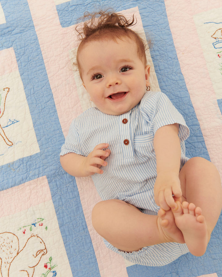 BÆK AND BØLGE BABY SET - SKY BLUE W CREAM STRIPE