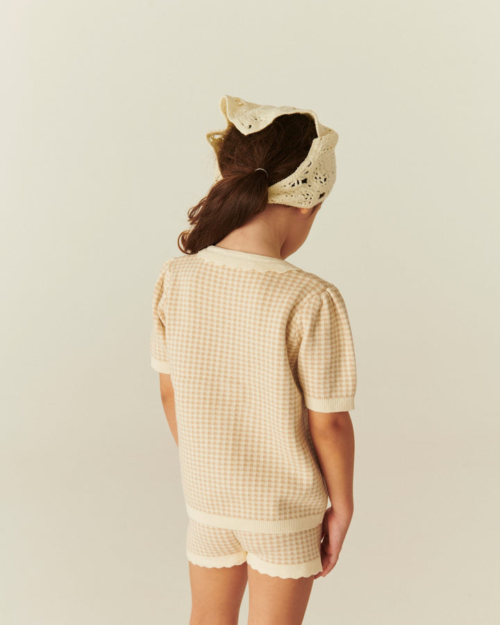 TERNET JACQUARD CARDIGAN - BEIGE CHECK