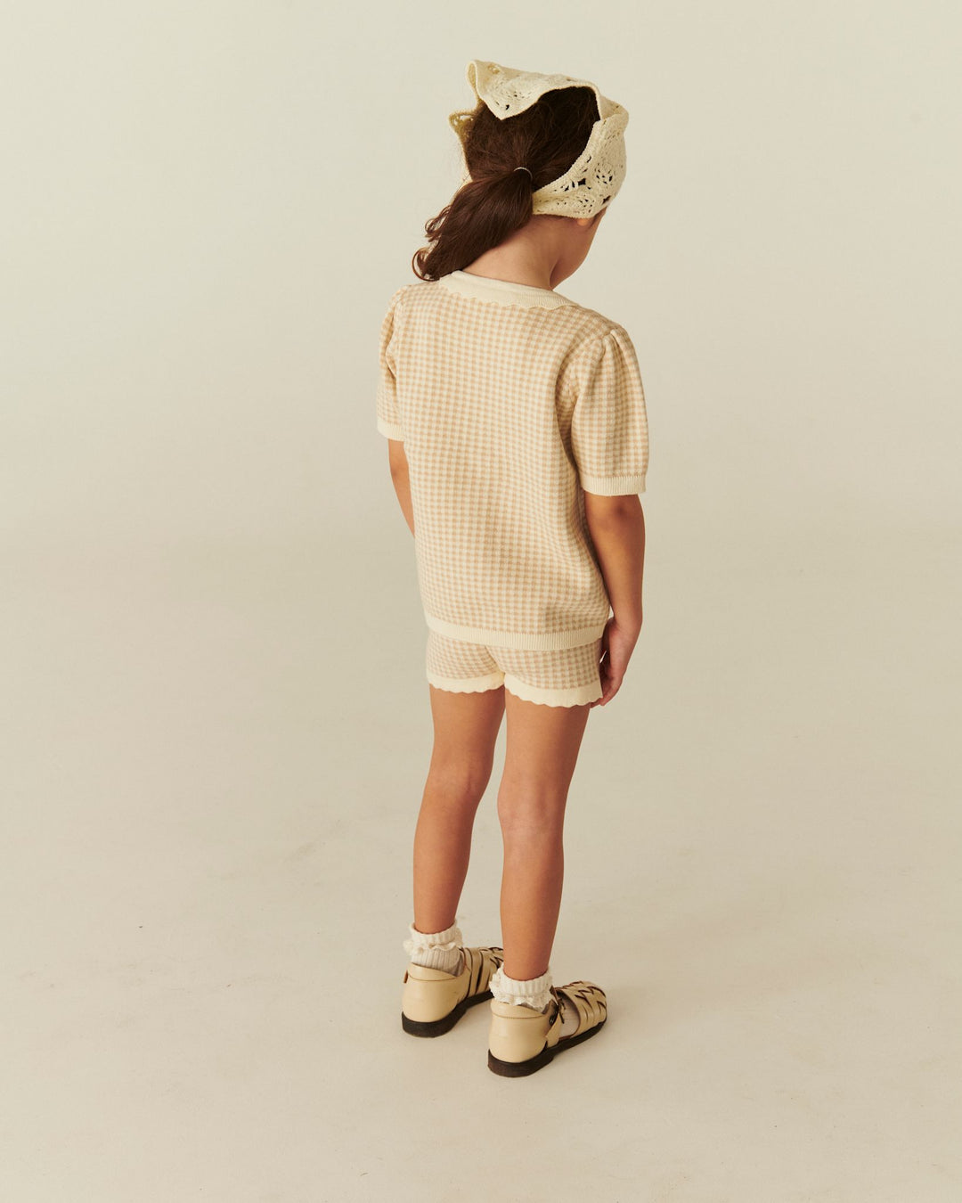 TERNET JACQUARD CARDIGAN - BEIGE CHECK