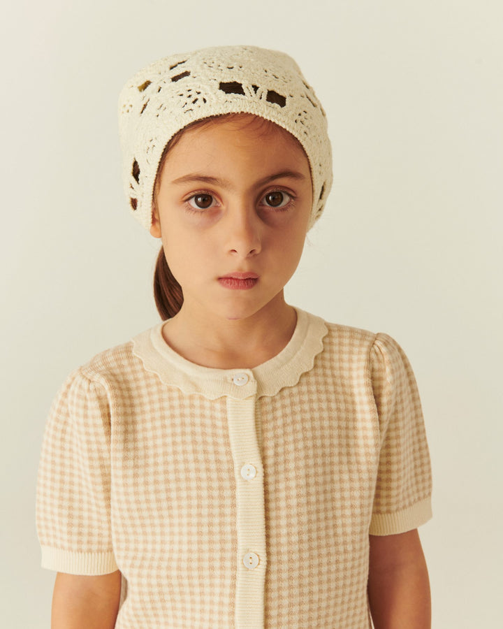 TERNET JACQUARD CARDIGAN - BEIGE CHECK