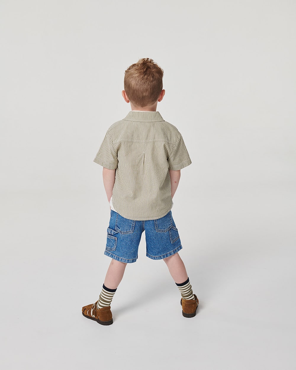 Denim Cargo Shorts - Indigo Blue Washed