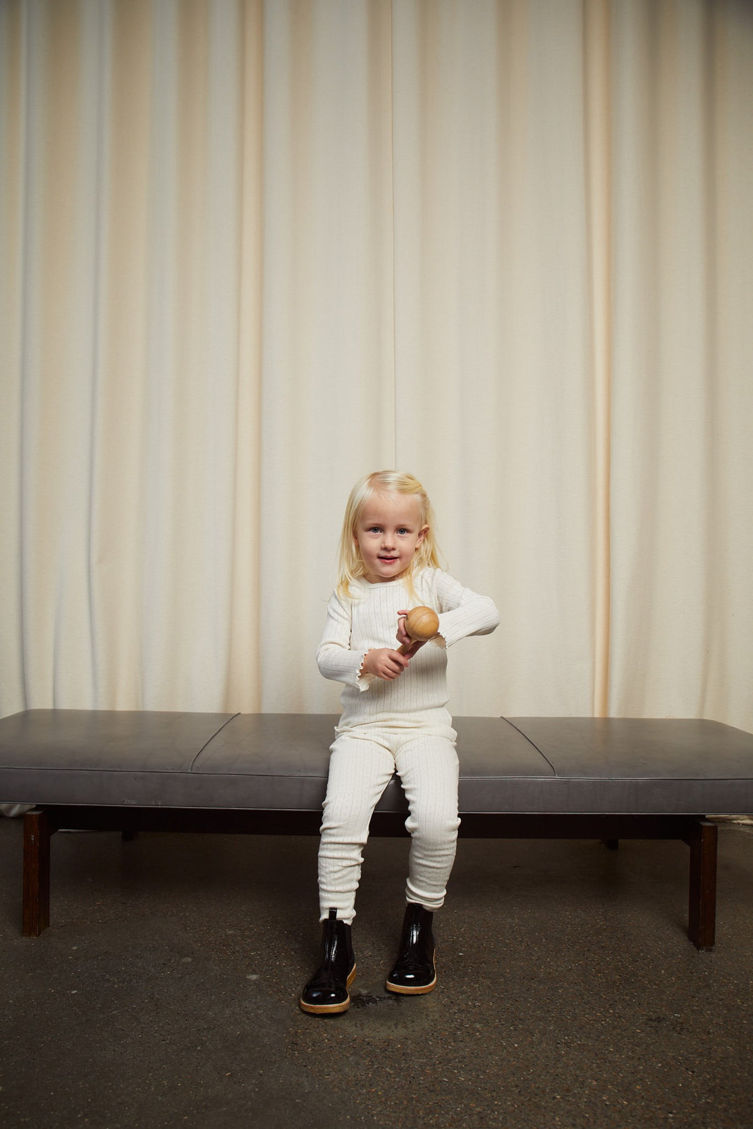 POINTELLE JUNIOR LEGGINS M. BINDEBÅND - CREAM