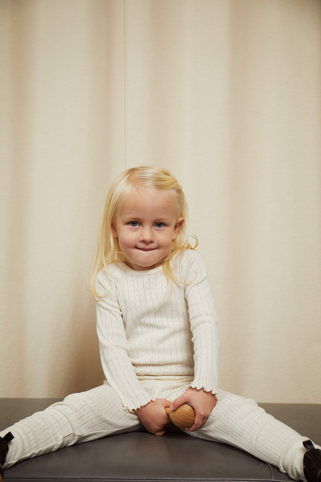 POINTELLE JUNIOR LEGGINS M. BINDEBÅND - CREAM