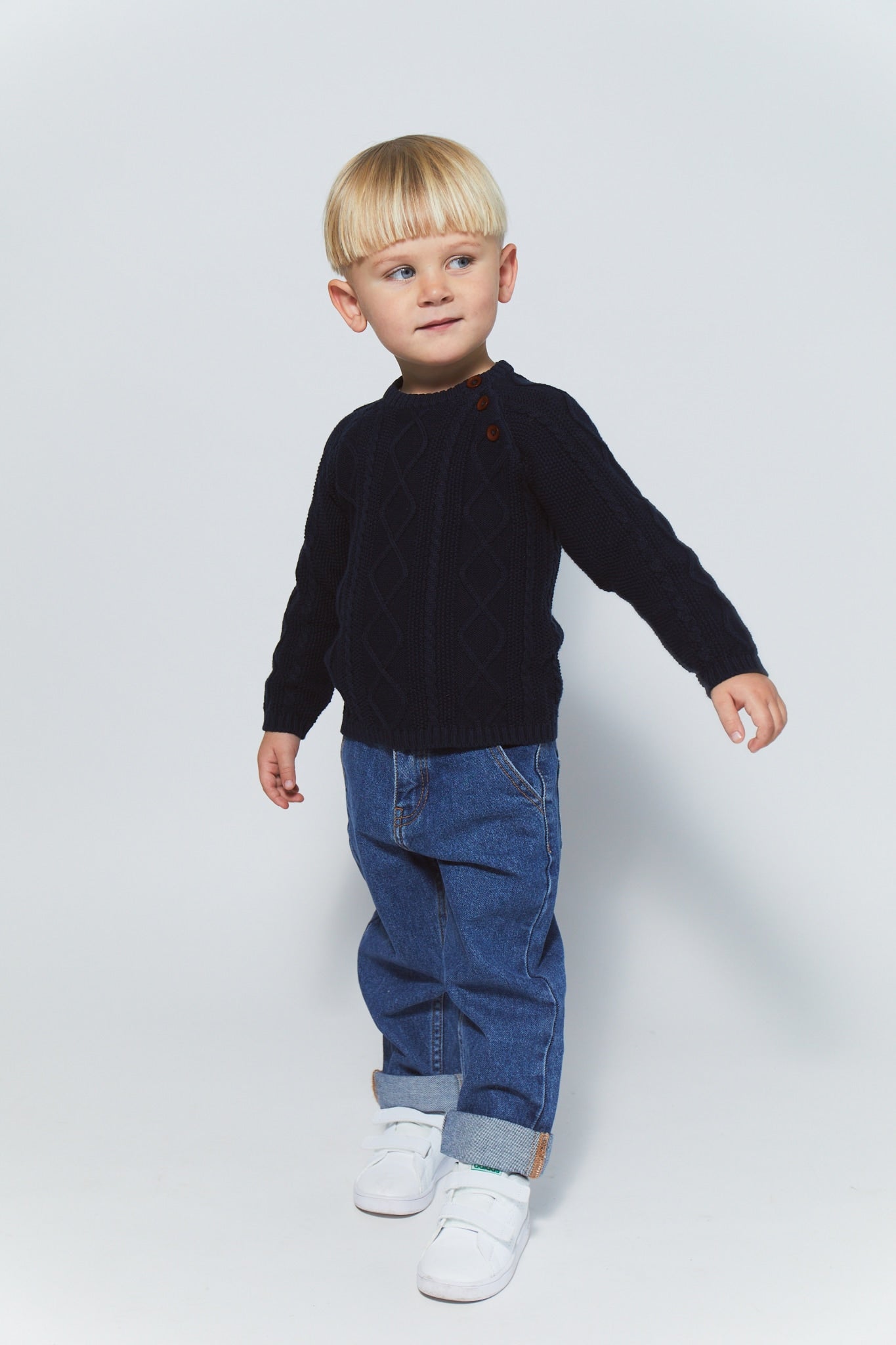 ØKOLOGISKE JUNIOR JEANS, NORMAL PASFORM - INDIGO BLUE WASHED