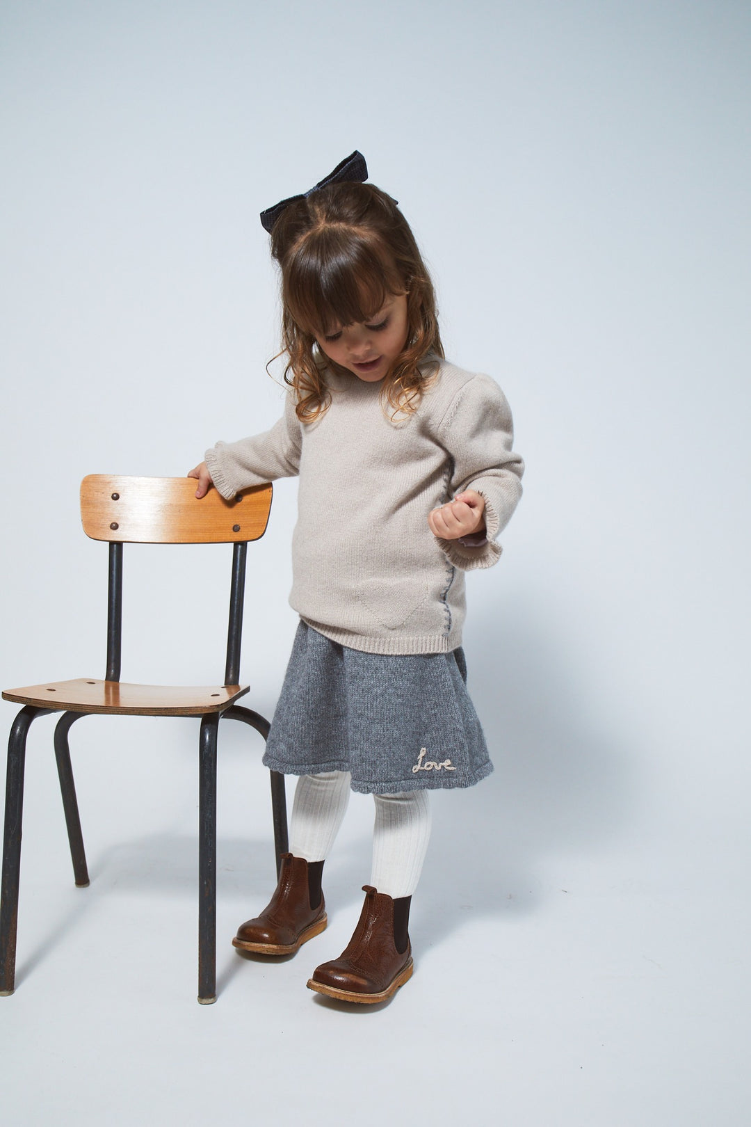 Cashmere Blouse m. Hjerte - Beige