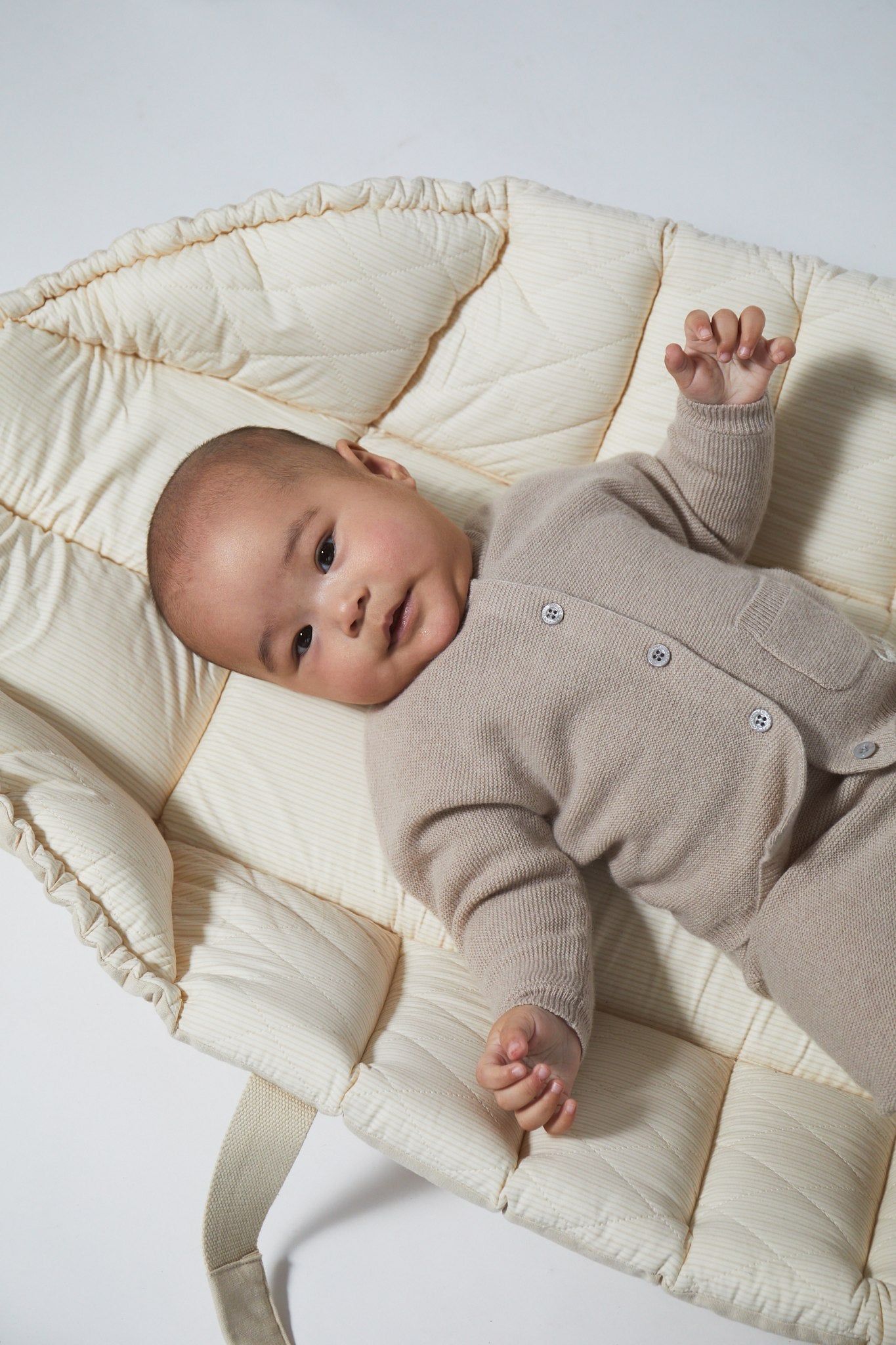 CASHMERE CLASSIC BABY CARDIGAN - BEIGE