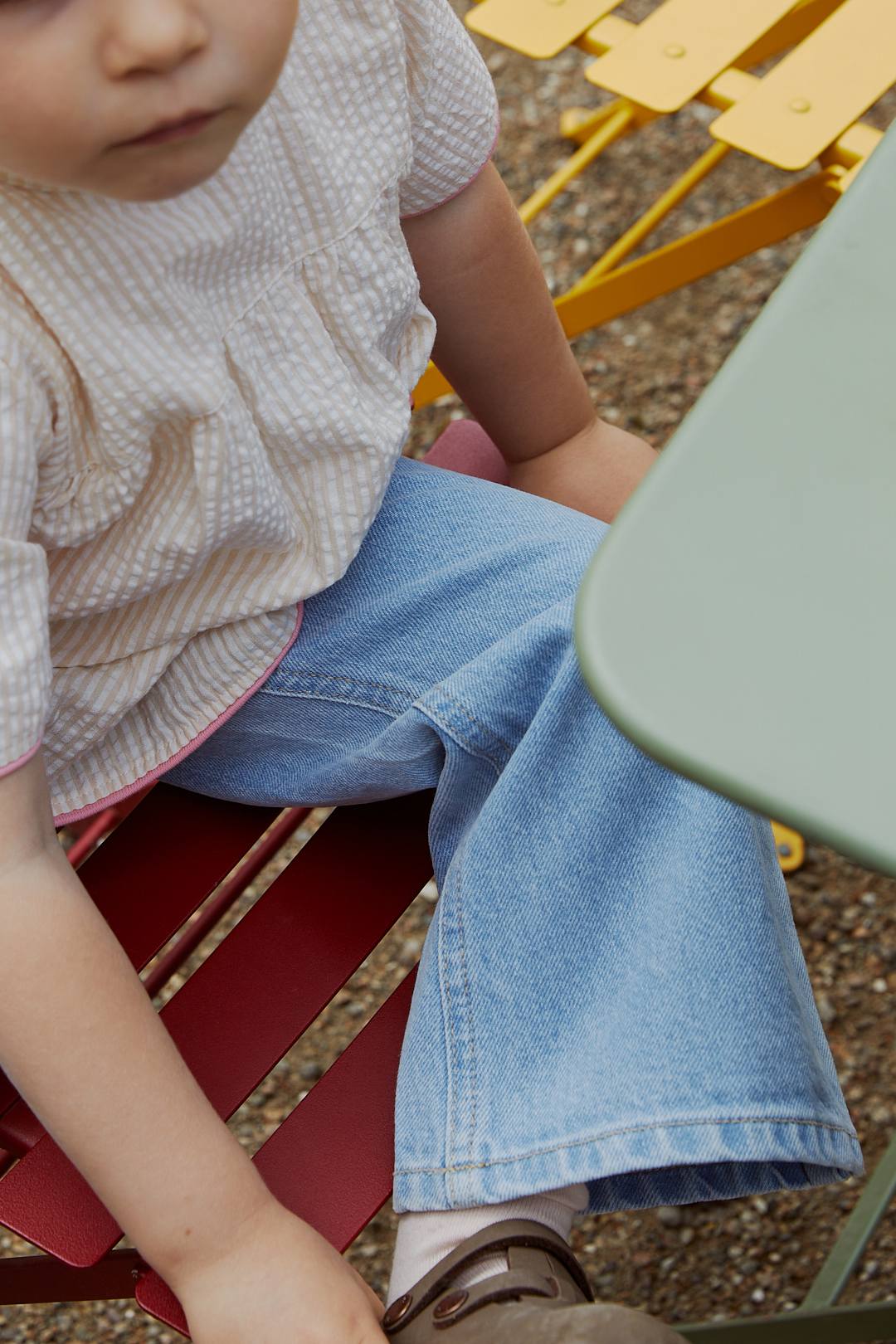 DENIM BUKSER MED REB - LT BLUE INDIGO WASHED