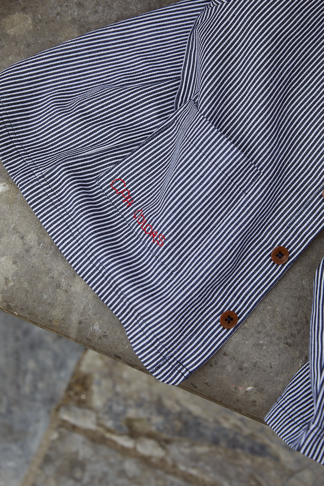 STRIBET TWILL JAKKE - NAVY STRIPE