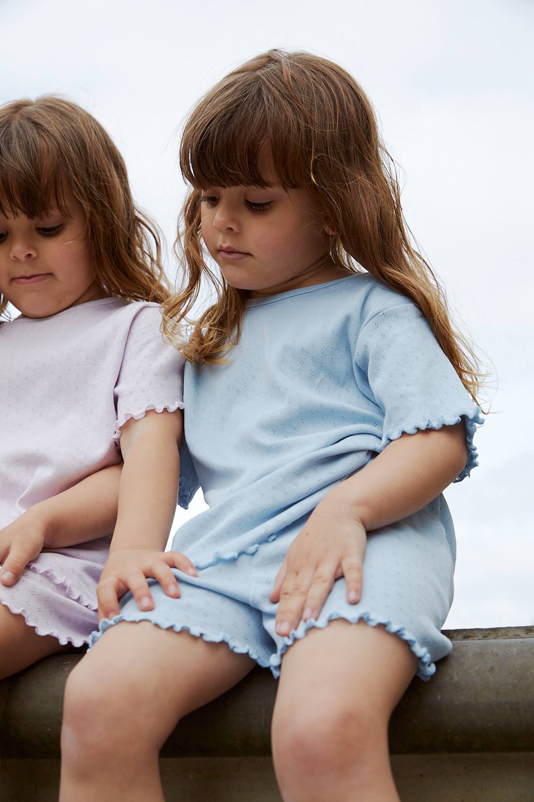 POINTELLE SHORTS - DUSTY BLUE