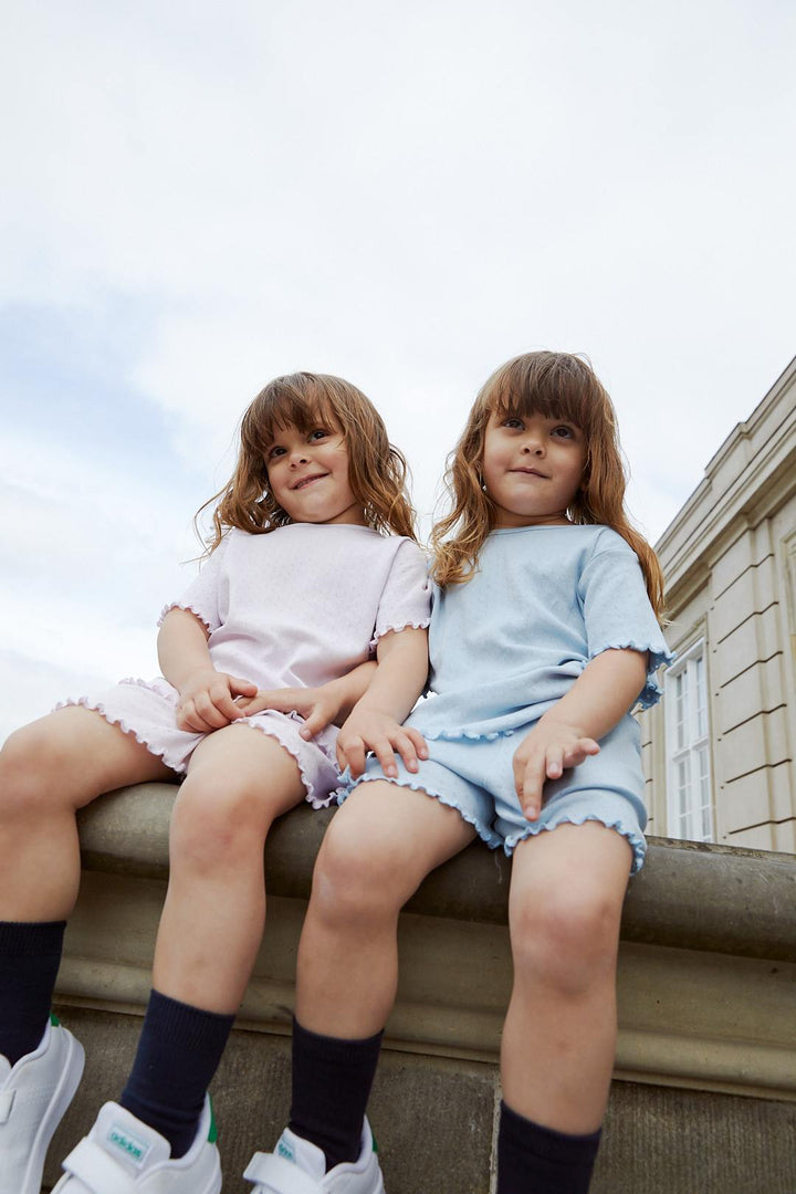 SOMMER POINTELLE T-SHIRT SS - DUSTY BLUE