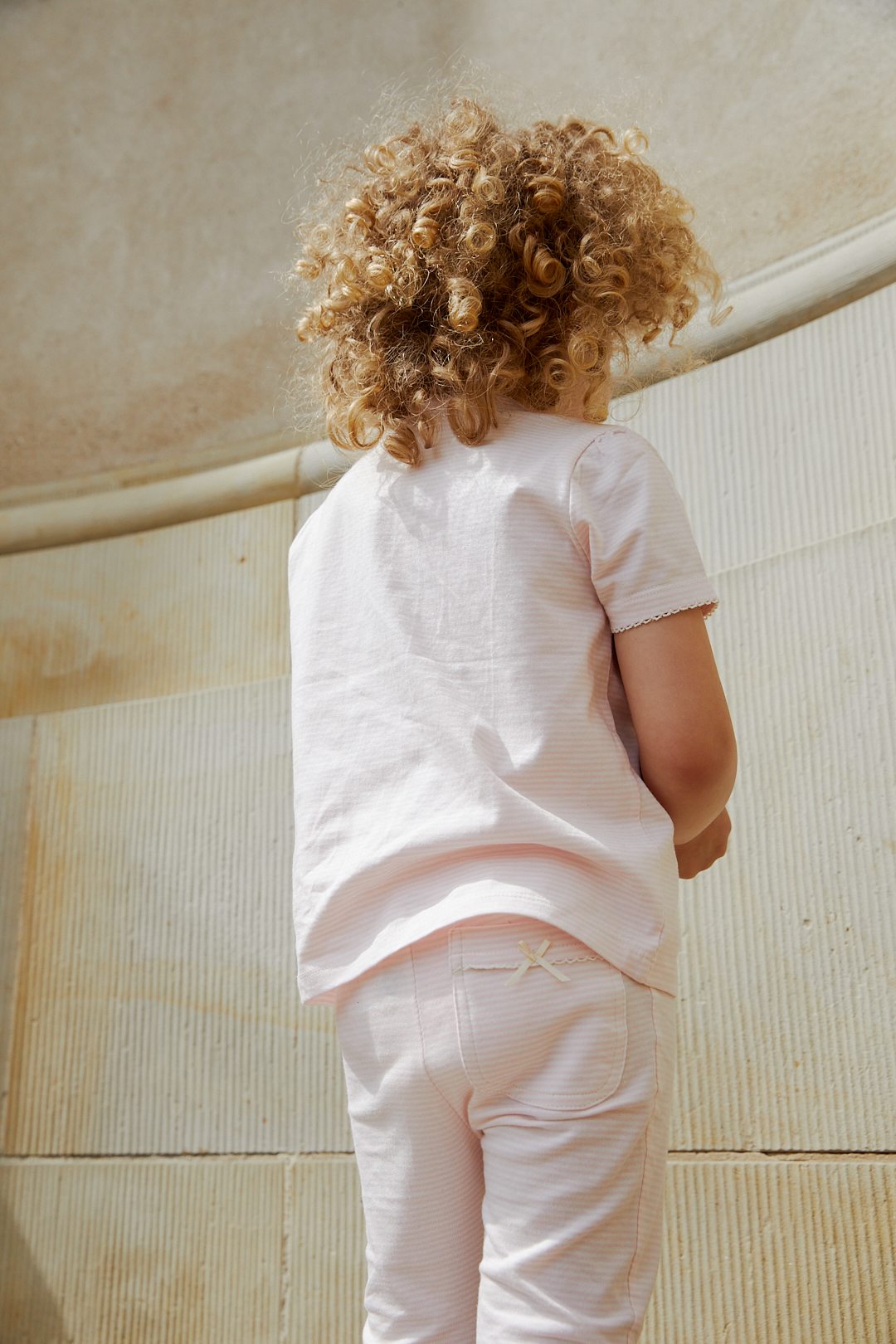 STRIBET T-SHIRT M. FLÆSE ÆRMER - BALLERINA/CREAM STRIPE