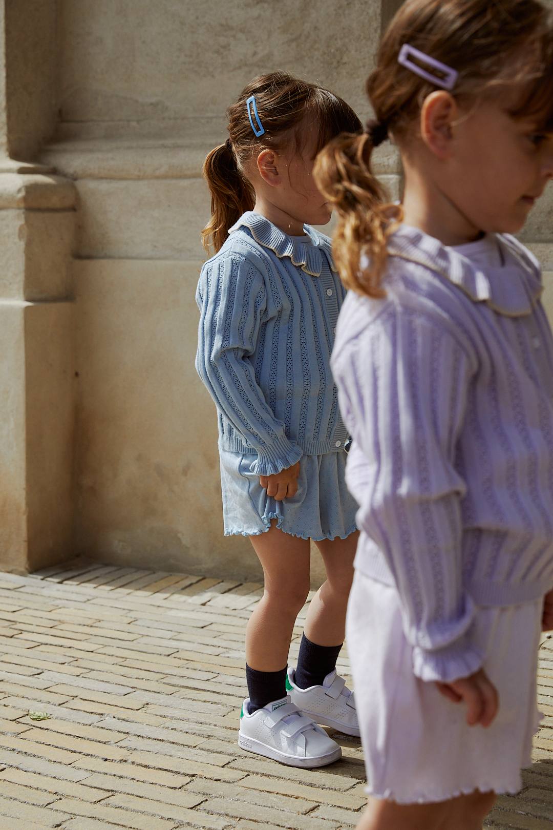 POINTELLE SHORTS - DUSTY BLUE