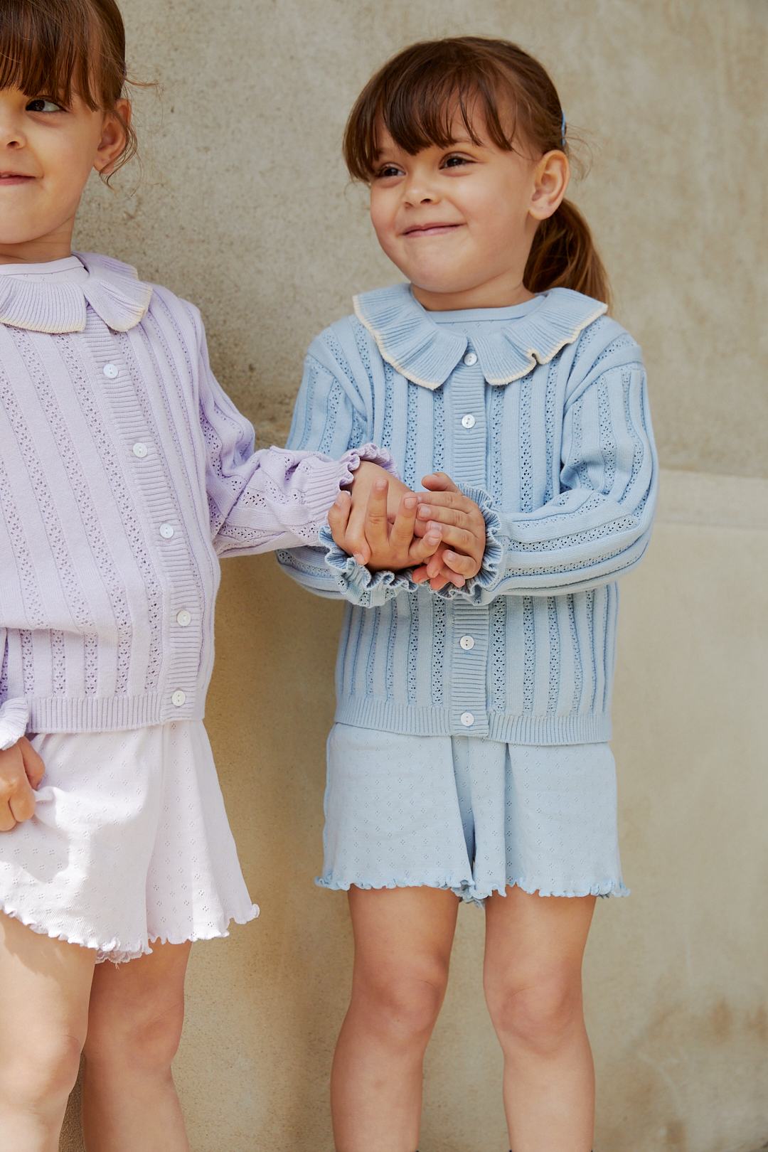 POINTELLE CARDIGAN M. KRAVE - DUSTY BLUE