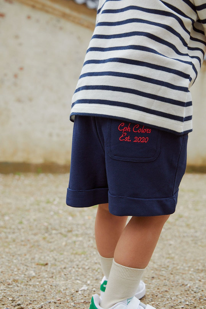 STRIBET POLO T-SHIRT - NAVY STRIPE