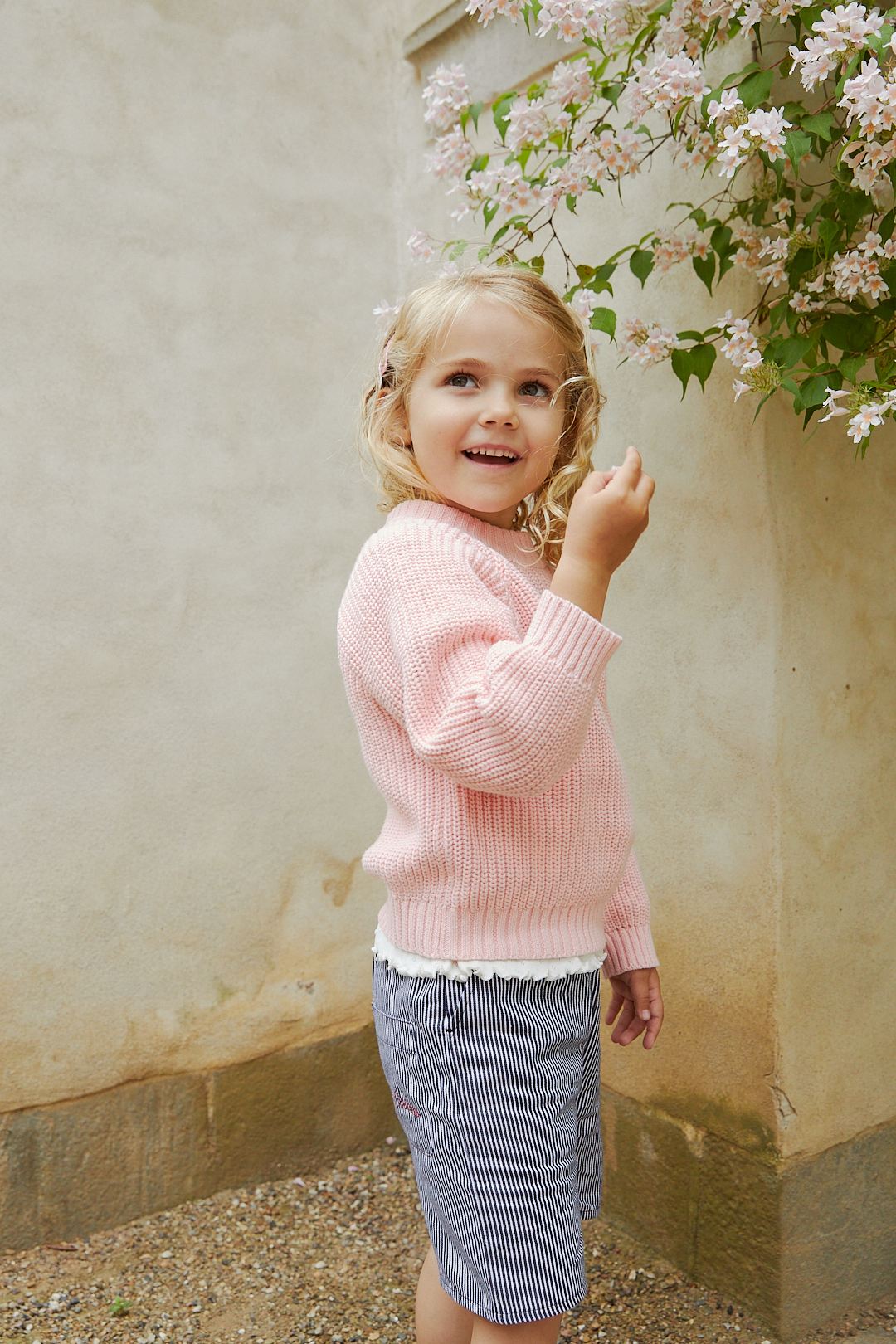 KLASSISK STRIKKET BLUSE - BALLERINA
