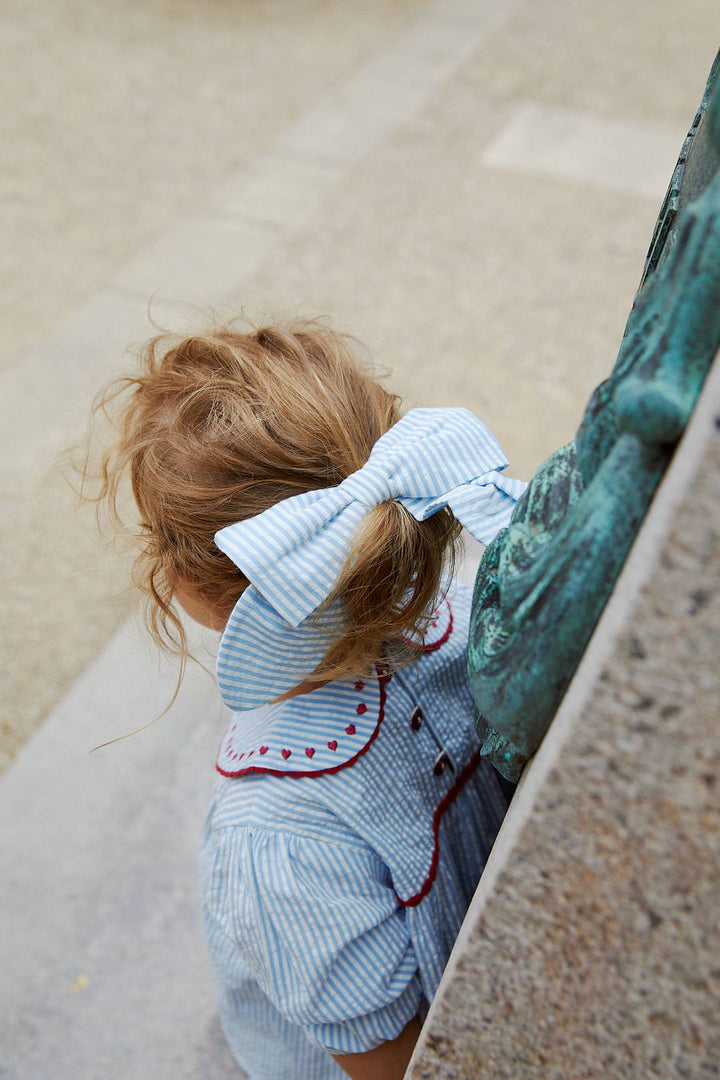 TUNIKA M. HJERTER - SKY BLUE W CREAM STRIPE W BERRY