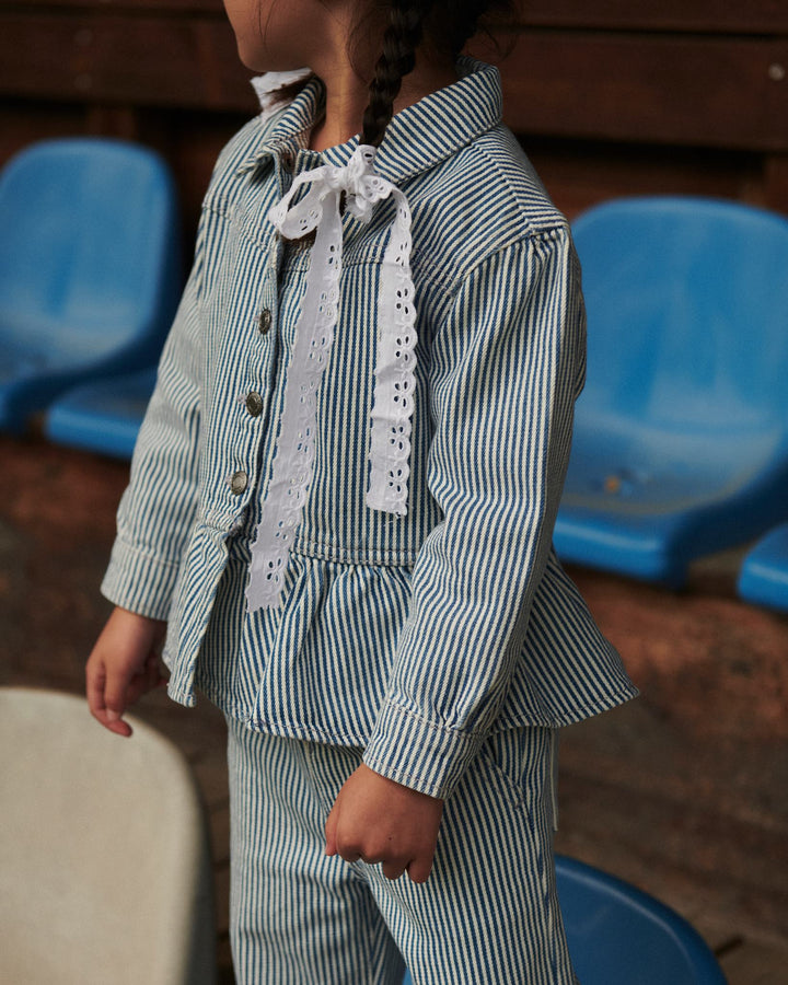 STRIBET DENIM BUKS M BRODERI - DENIM BLUE STRIPE