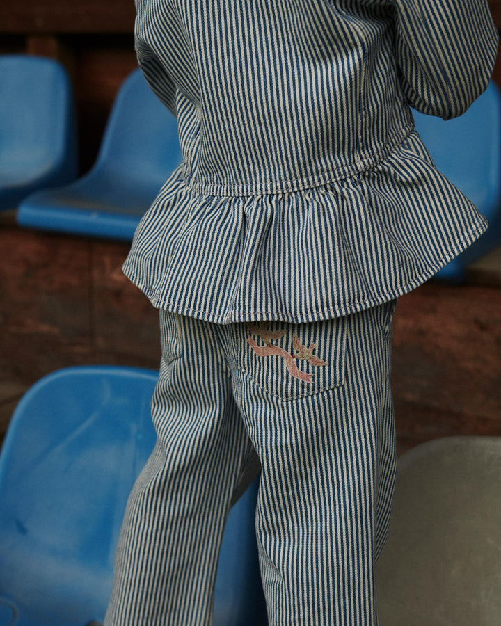 STRIBET DENIM BUKS M BRODERI - DENIM BLUE STRIPE