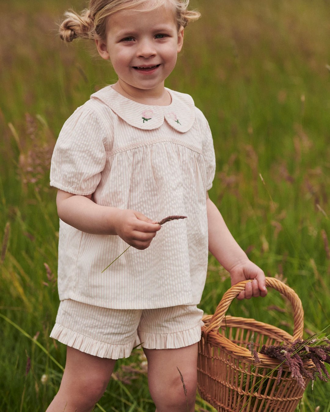 BÆK OG BØLGE SHORTS - DUSTY ROSE W CREAM STRIPE