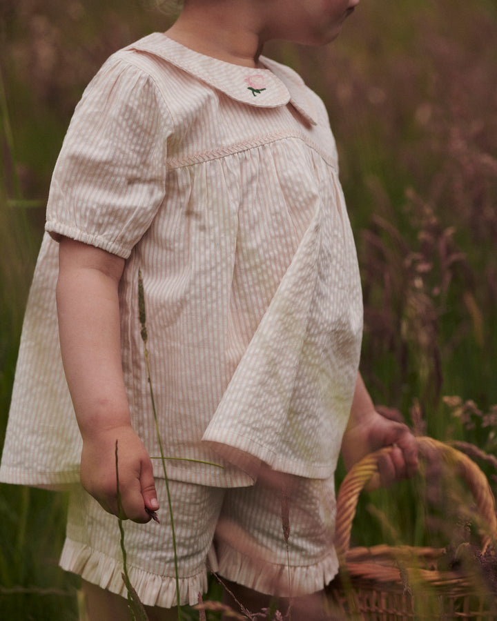BÆK OG BØLGE SHORTS - DUSTY ROSE W CREAM STRIPE