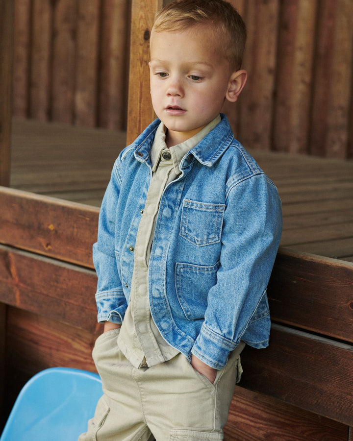 DENIM JAKKE - LT BLUE INDIGO WASHED