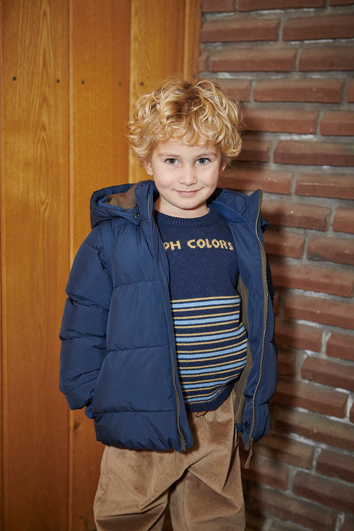 Merino Striketrøje - Navy Comb.