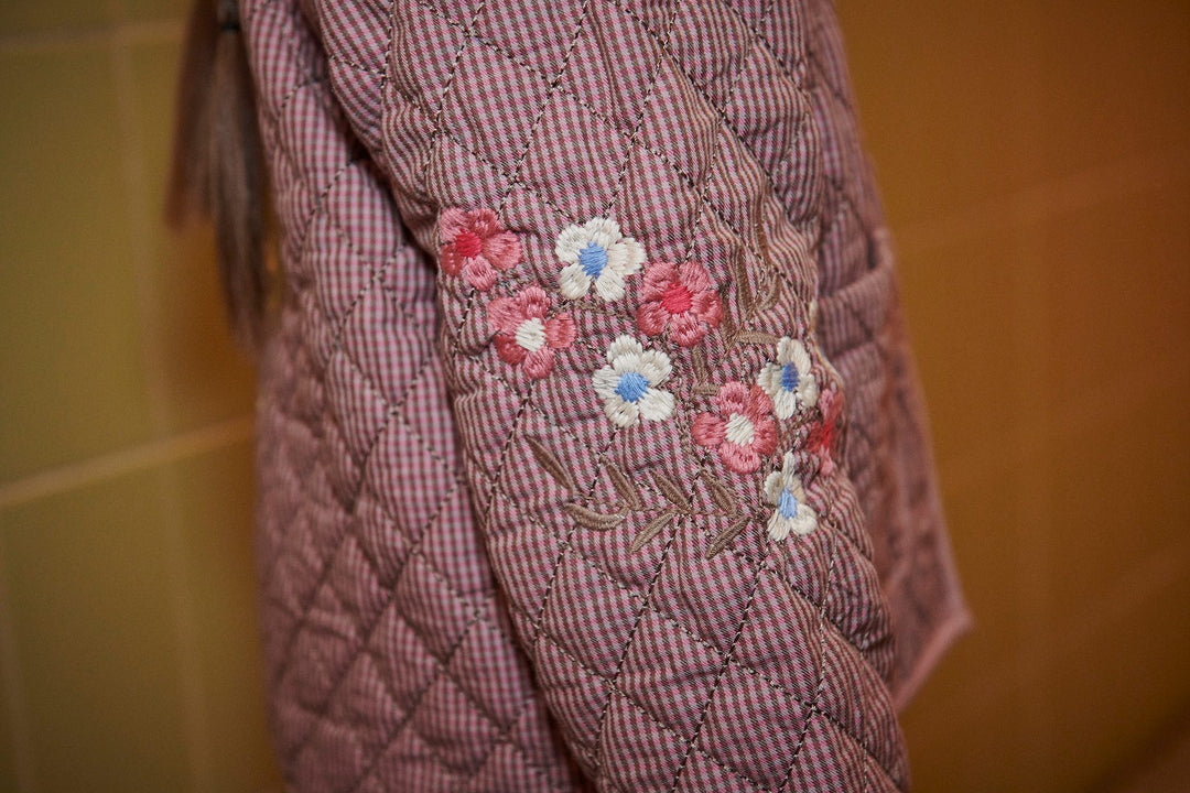 Ternet Quiltjakke m. Broderi - Winter Rose Check Comb.