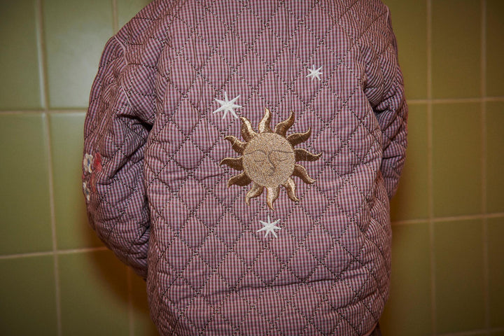 Ternet Quiltjakke m. Broderi - Winter Rose Check Comb.