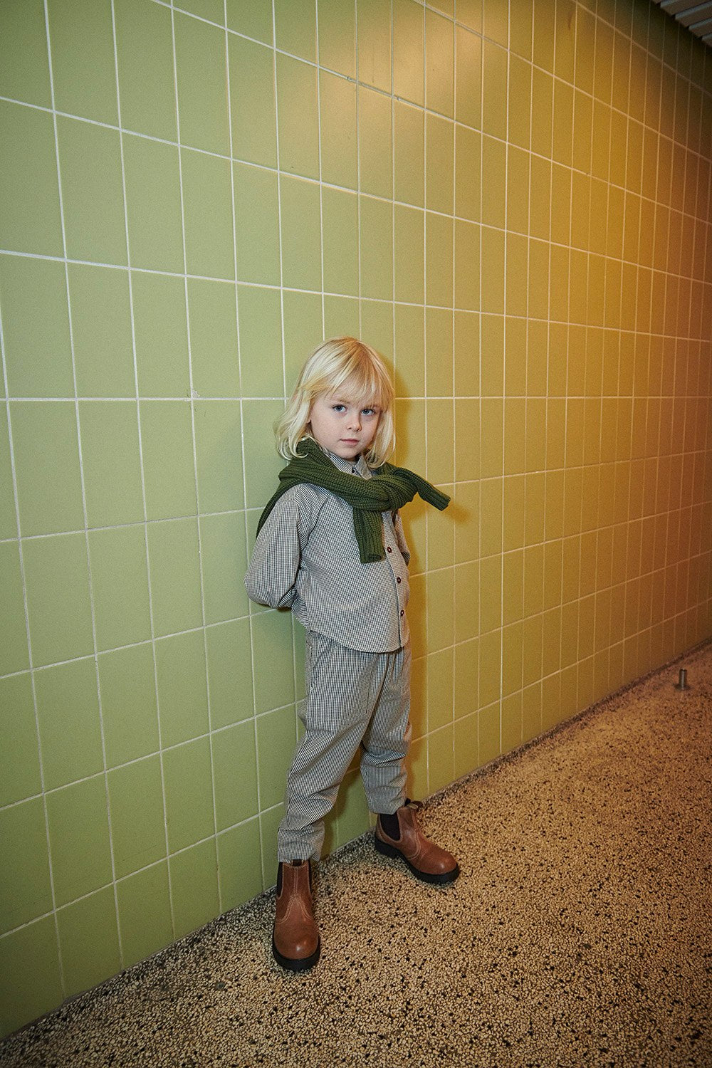 Ternet bukser m. justerbar talje - ENDLESS BLUE/BROWN CHECK COMB