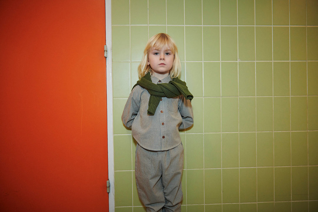 Ternet bukser m. justerbar talje - ENDLESS BLUE/BROWN CHECK COMB