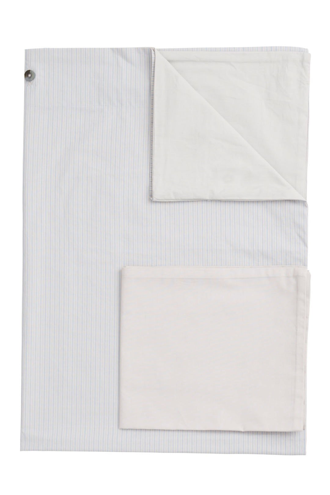 FUTURE BABY SENGETØJ MED STRIBER 110*125/35*55 (SE) - DUSTY BLUE/ DARK GREY STRIPE