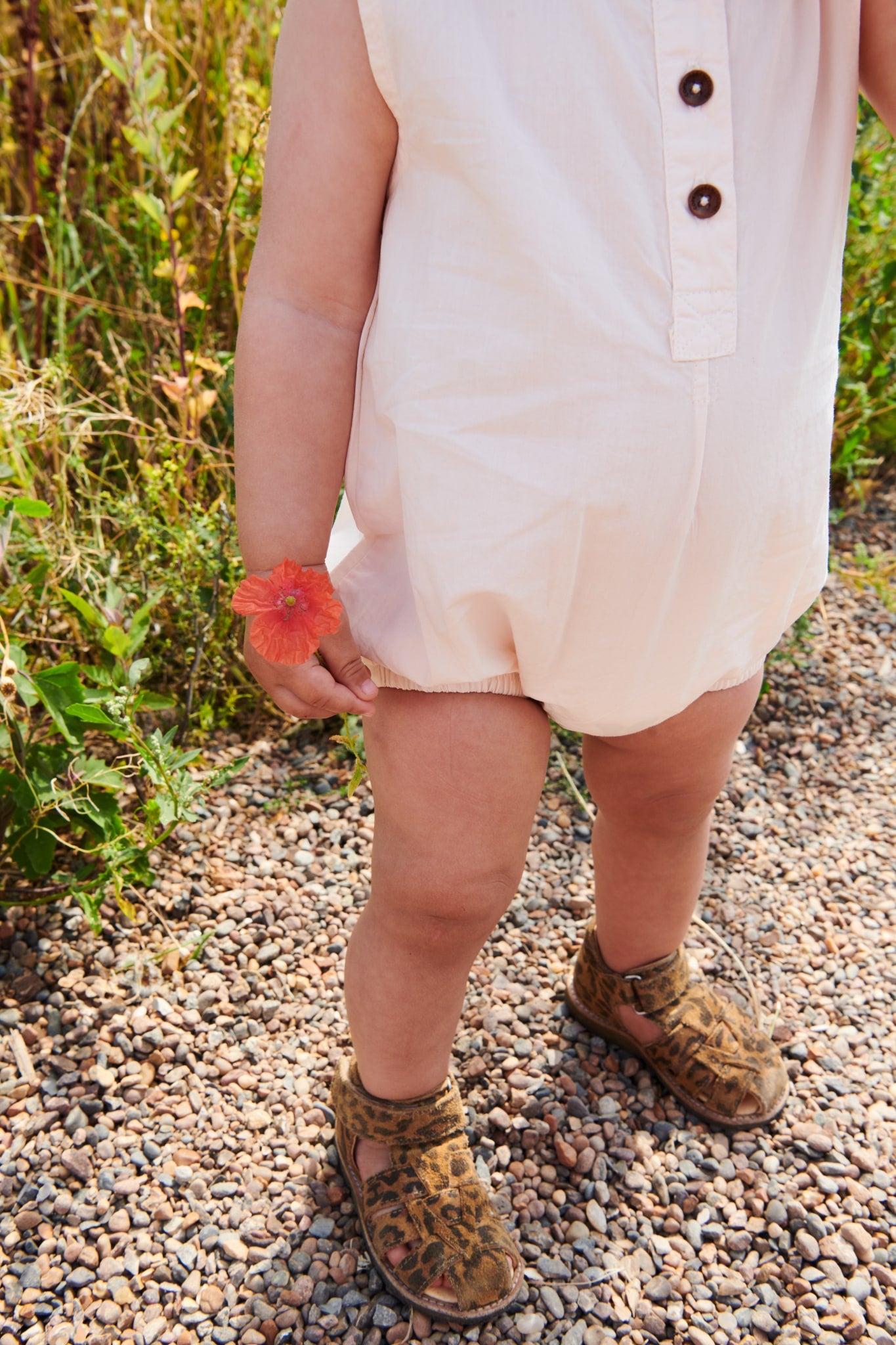 KLASSISK POPLIN ROMPER - SOFT PINK