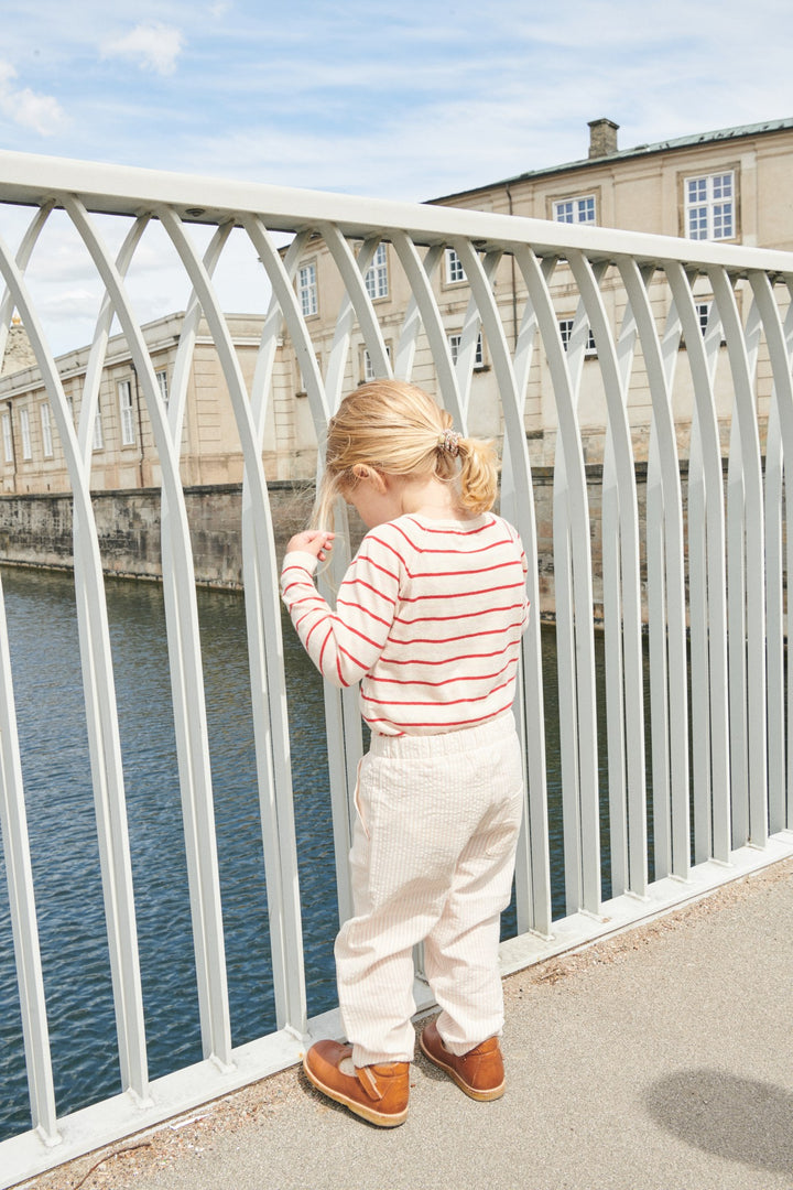 TYNDSTRIKKET BLUSE M. STRIBER - CREAM/DUSTY ROSE/BARRY COMB.