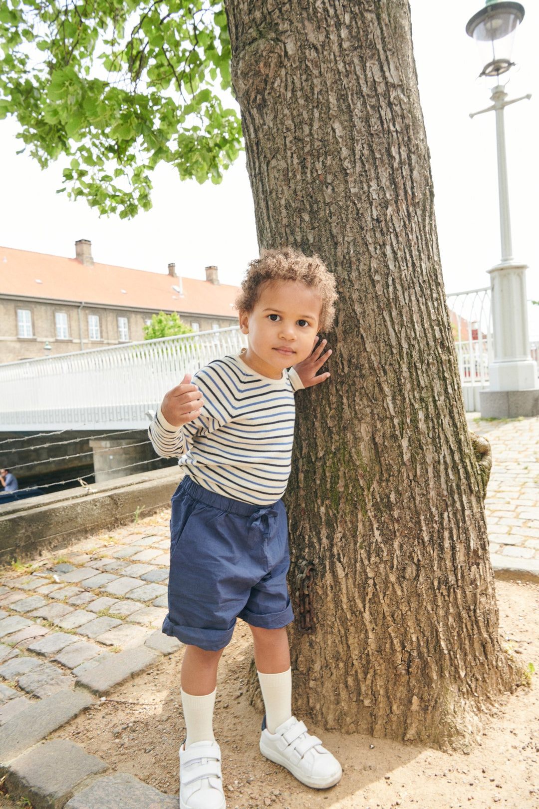 KLASSISK POPLIN SHORTS - NAVY