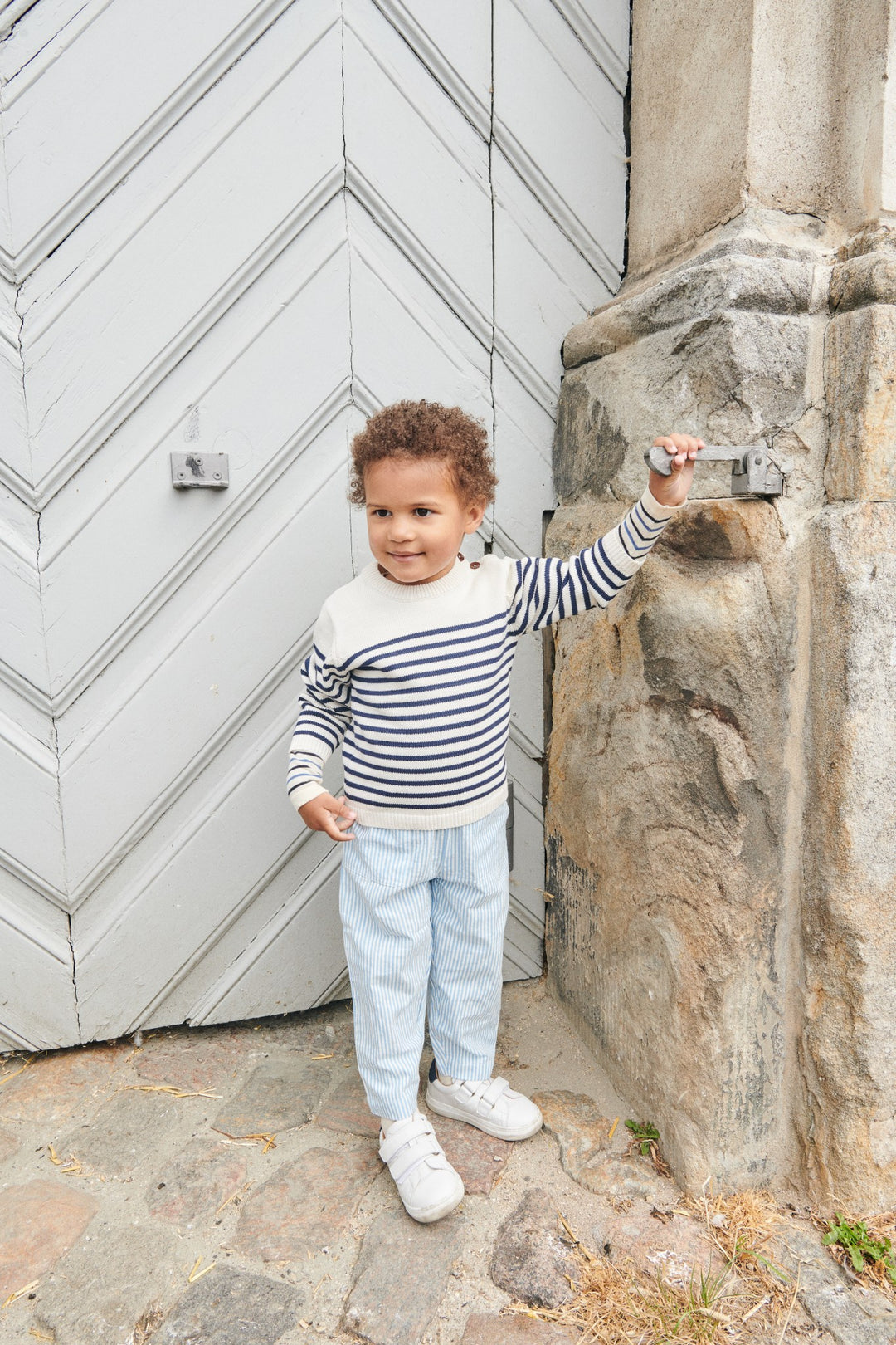 BÆK OG BØLGE BUKS - SKY BLUE W CREAM STRIPE