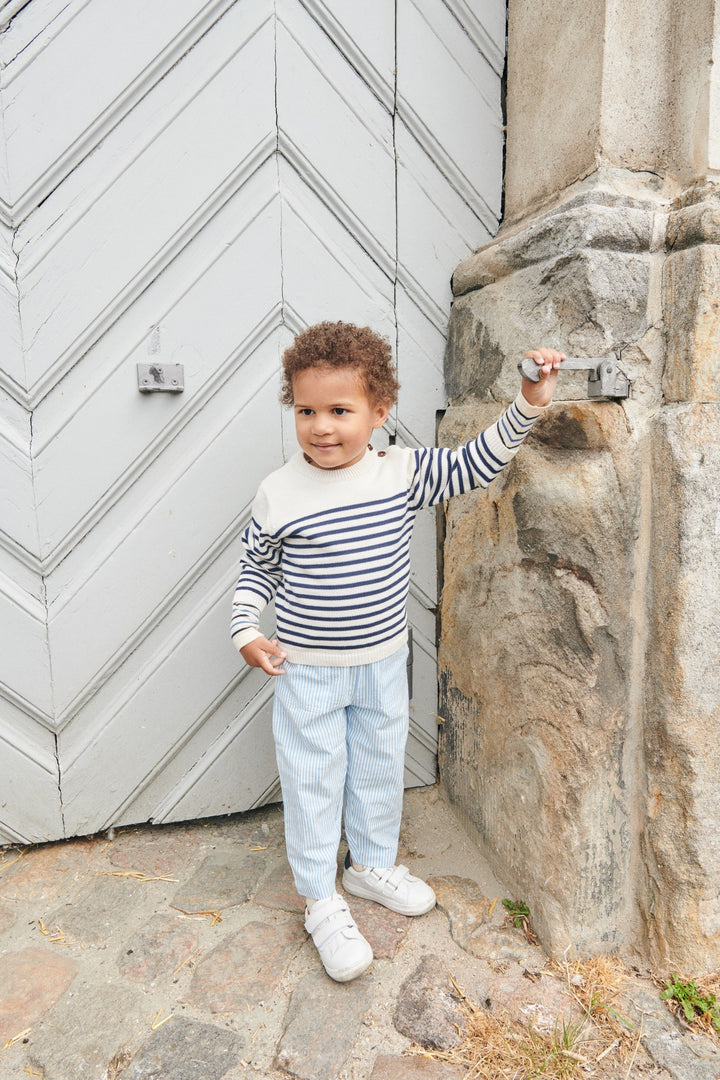 BÆK OG BØLGE BUKS - SKY BLUE W CREAM STRIPE