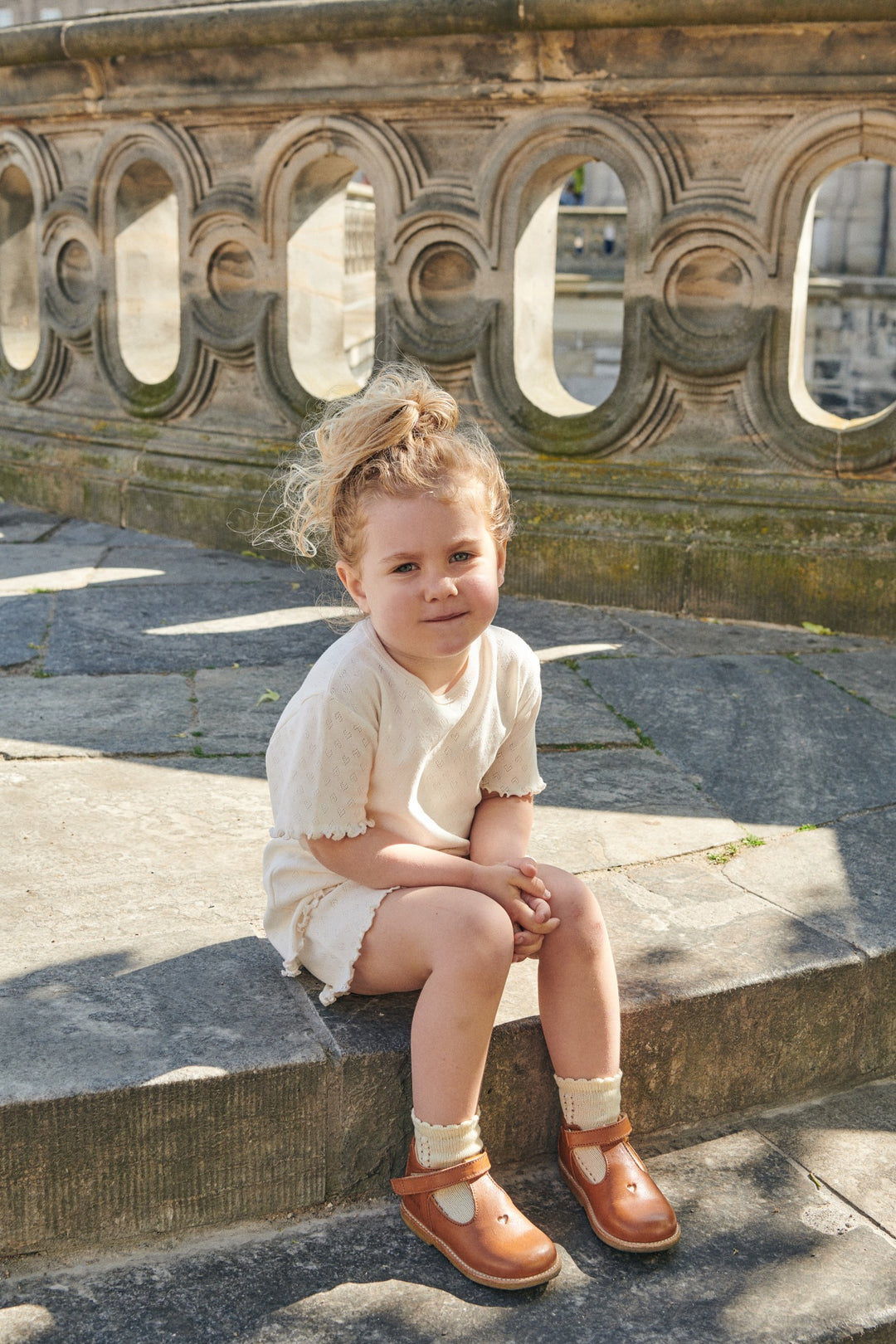 T-SHIRT M. HJERTE MØNSTER - CREAM