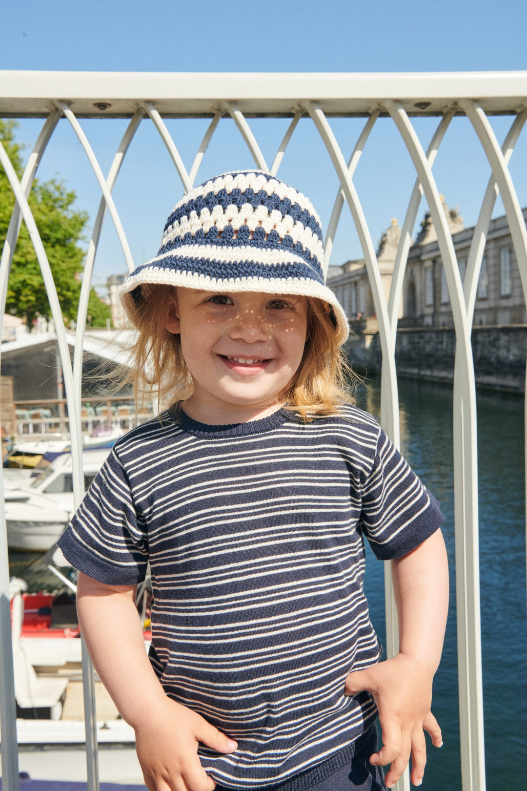 STRIBET SOMMERSTRIK BLUSE - NAVY/CREAM COMB.