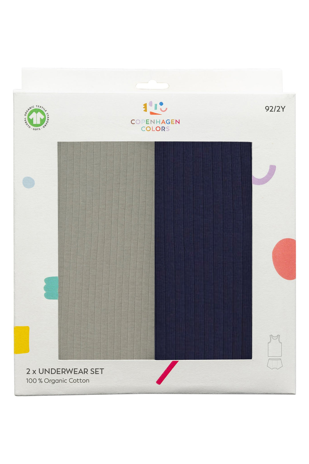 2-PAKKE UNDERTØJ - NAVY/ LT. GREY COMB. CORE