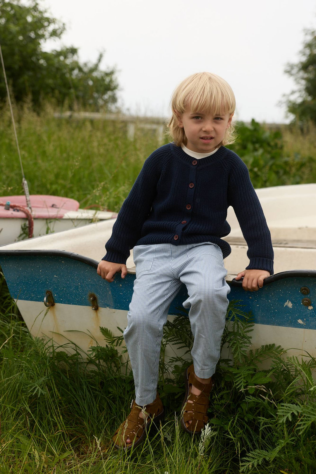 Klassisk rib Cardigan - Navy