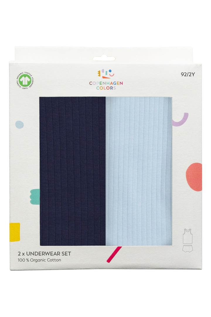 2-PAKKE UNDERTØJ - LT.BLUE/ NAVY COMB.