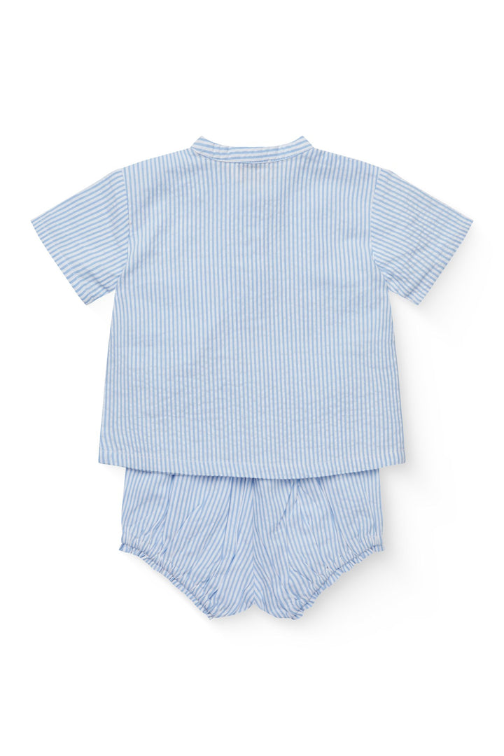 BÆK AND BØLGE BABY SET - SKY BLUE W CREAM STRIPE