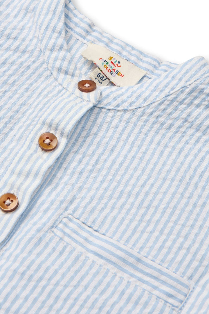 BÆK AND BØLGE BABY SET - SKY BLUE W CREAM STRIPE