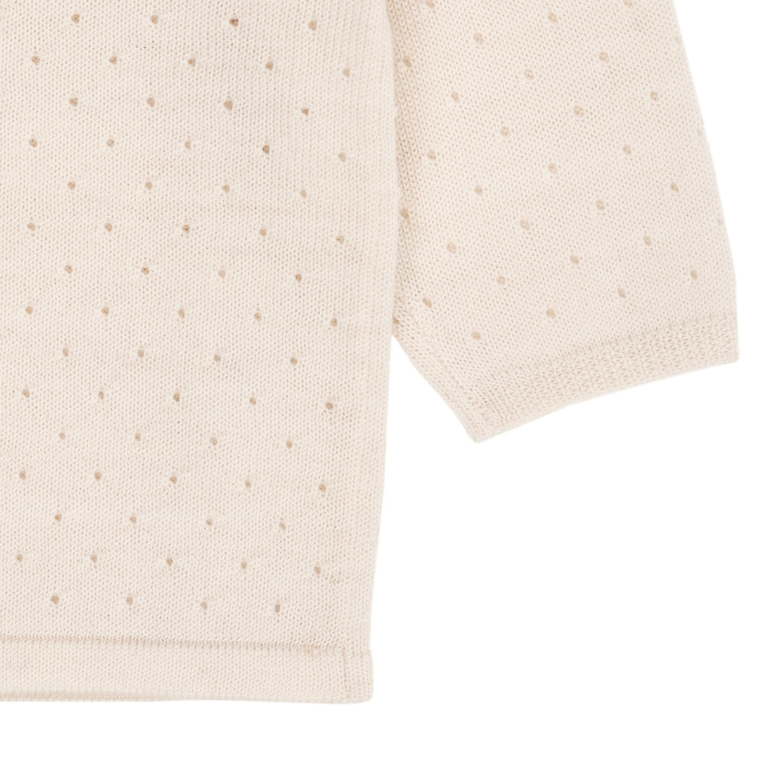 CROSSOVER CARDIGAN M. HULMØNSTER I MERINOULD - CREAM