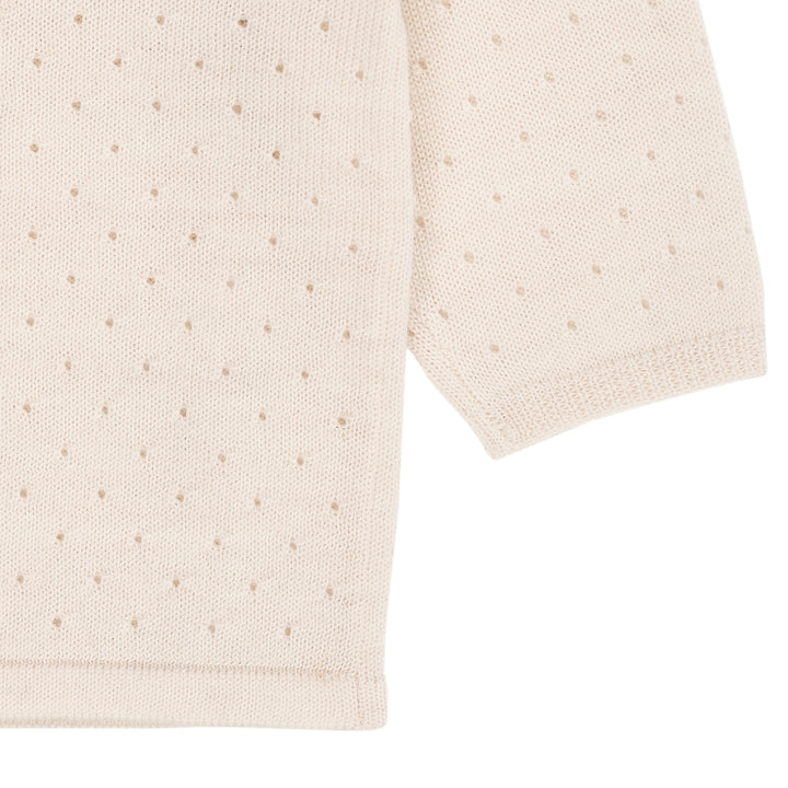 CROSSOVER CARDIGAN M. HULMØNSTER I MERINOULD - CREAM